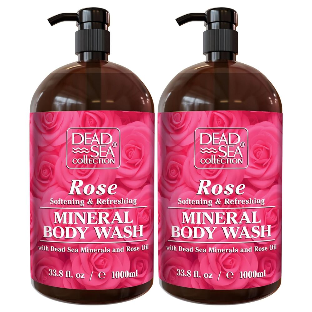 Dead Sea Rose Body Wash, Pure Minerals, Rose Extract, Moisturizes, 2 Pack